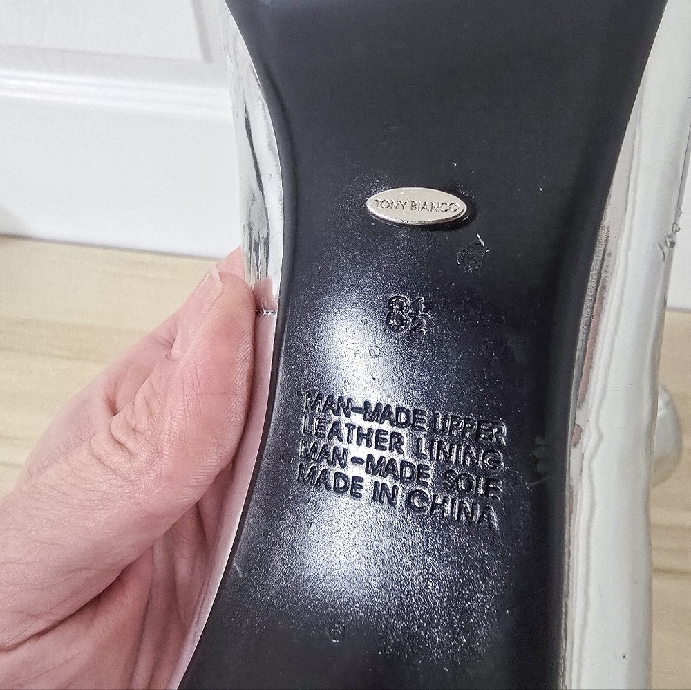 Toni Bianco Anja Metallic Silver Stiletto Heel Pumps Size 8.5 - Picture 13 of 15